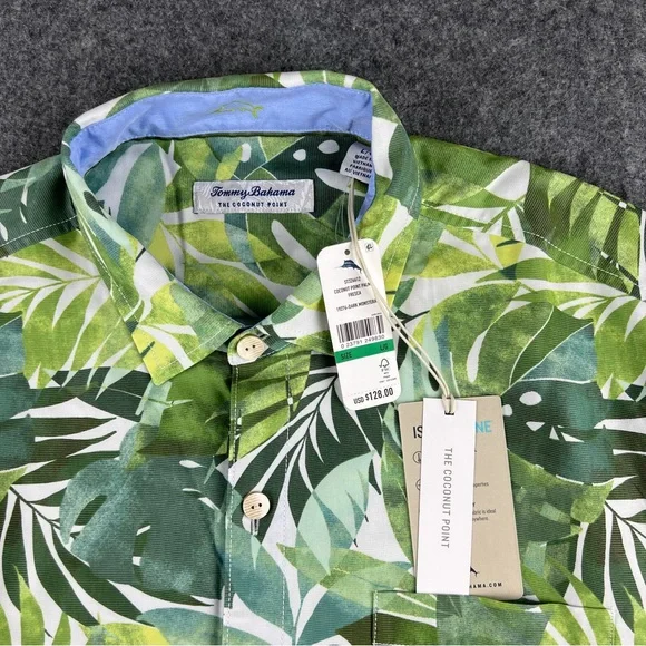 Tommy Bahama NWT $128 Coconut Point Palma Fresca Large Dark Monstera - Picture 3 of 16